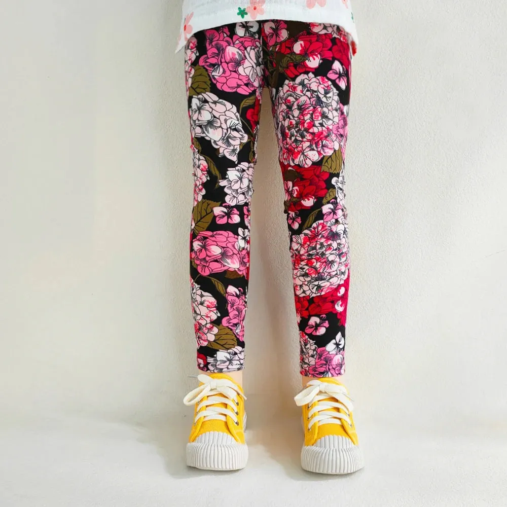 Kids Girl Floral Print Slim Fit Leggings/Trousers