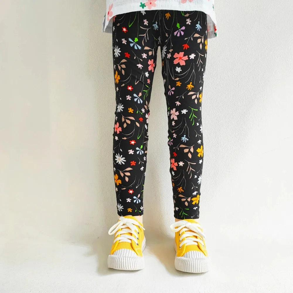 Kids Girl Floral Print Slim Fit Leggings/Trousers