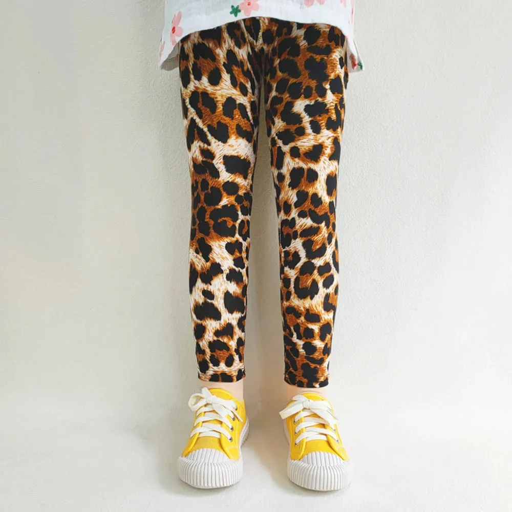 Kids Girl Floral Print Slim Fit Leggings/Trousers