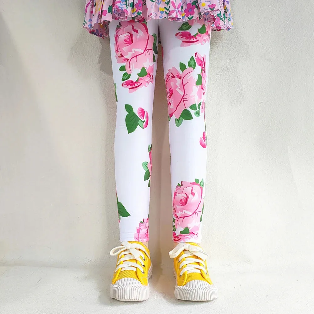 Kids Girl Floral Print Slim Fit Leggings/Trousers