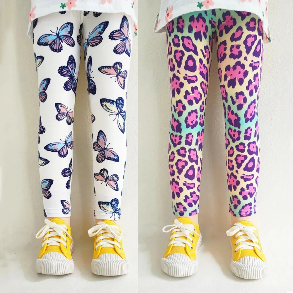 Kids Girl Floral Print Slim Fit Leggings/Trousers