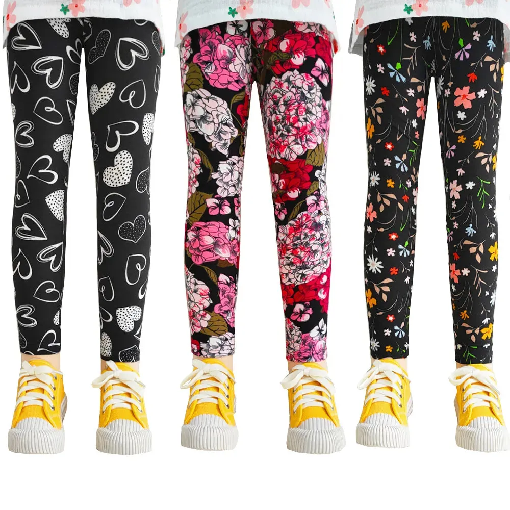 Kids Girl Floral Print Slim Fit Leggings/Trousers