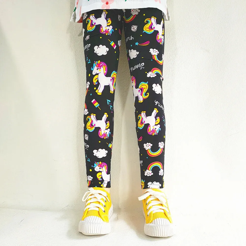 Kids Girl Floral Print Slim Fit Leggings/Trousers