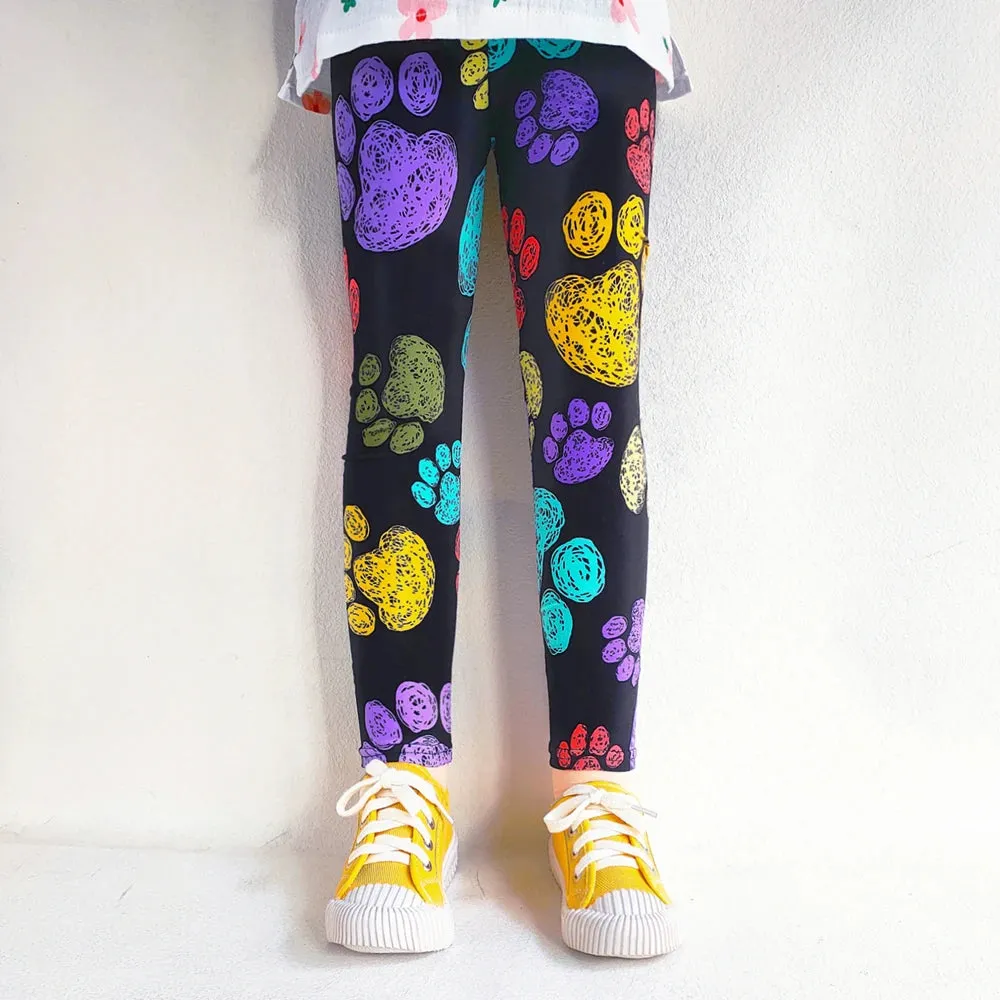 Kids Girl Floral Print Slim Fit Leggings/Trousers