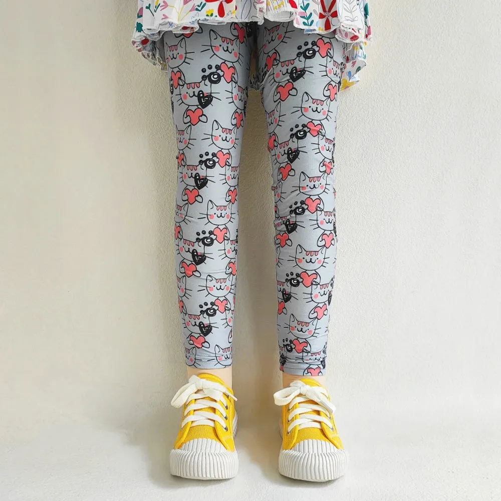 Kids Girl Floral Print Slim Fit Leggings/Trousers