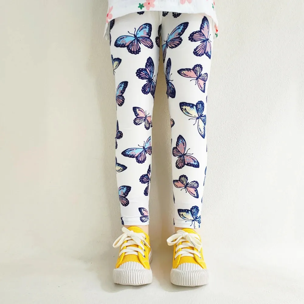 Kids Girl Floral Print Slim Fit Leggings/Trousers