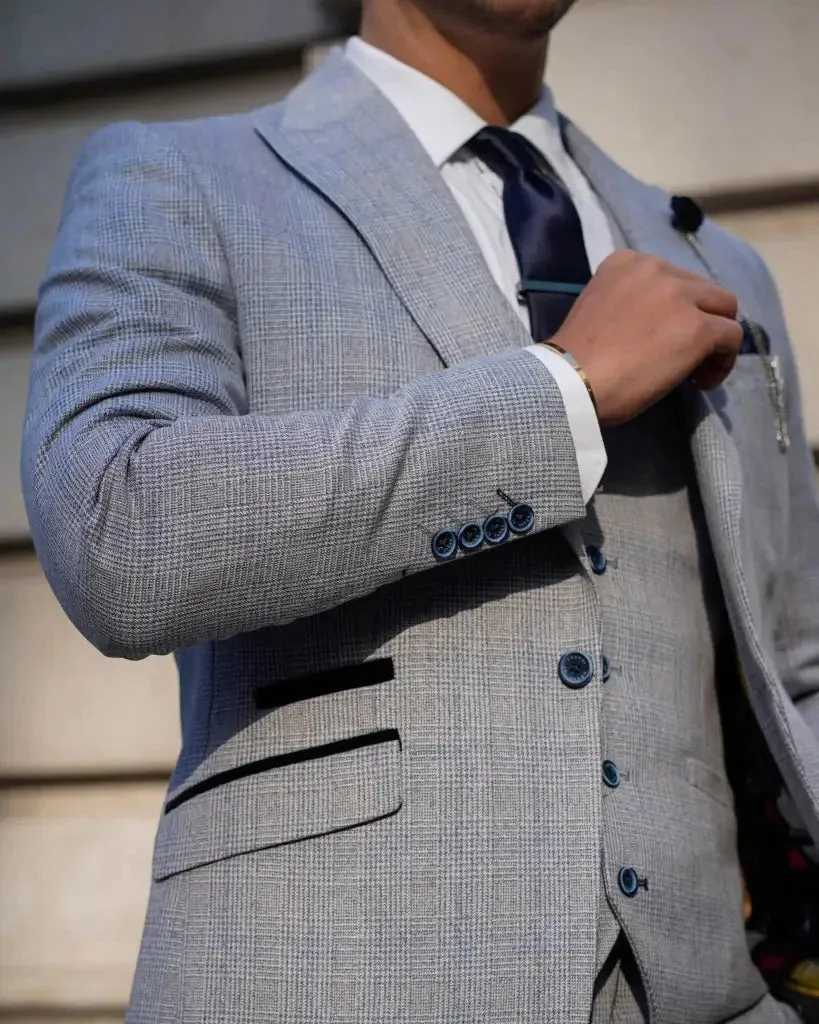 Light Blue 3-Piece Suit Cavani Caridi Sky Blue