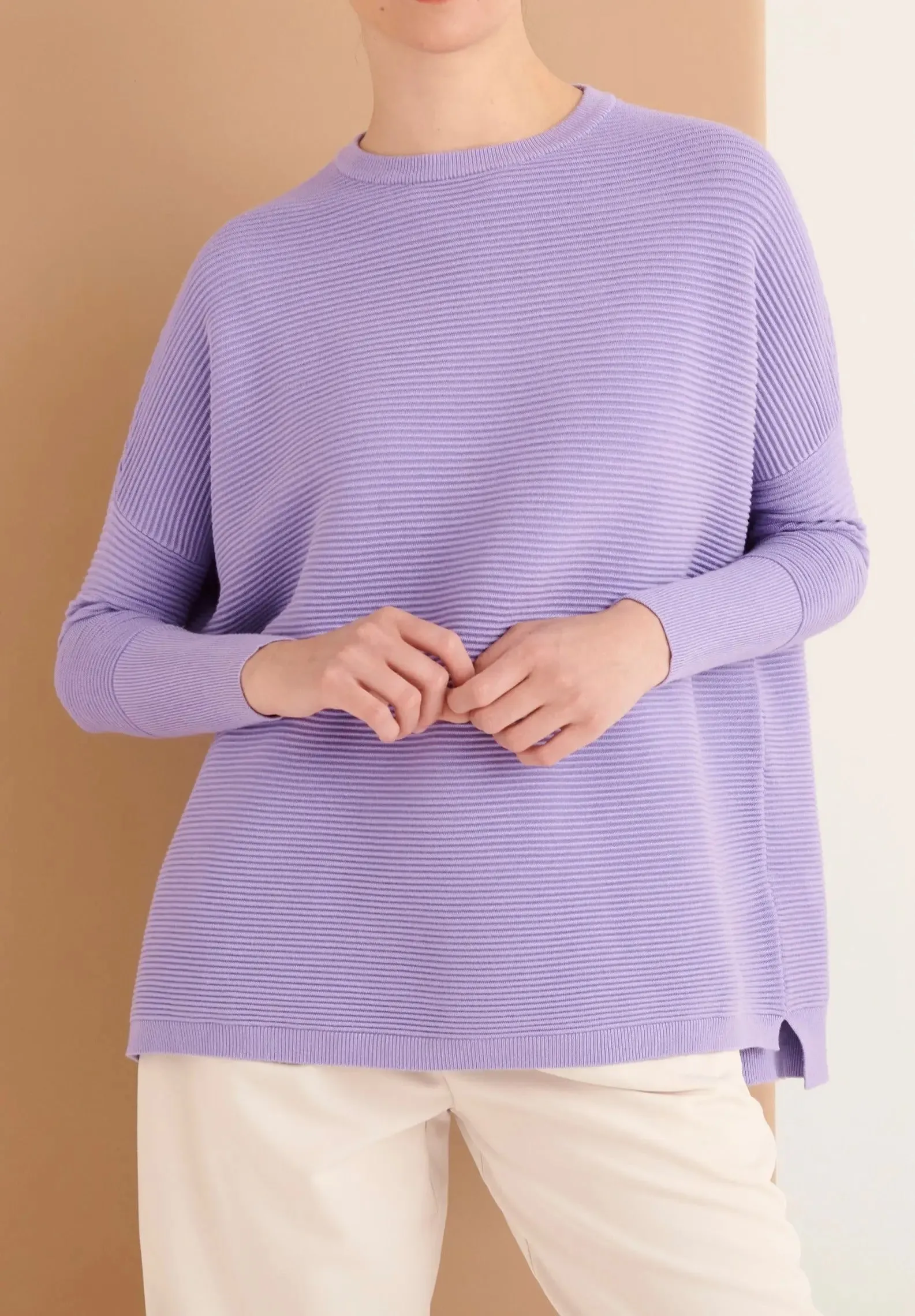 Lilac Paisie Ribbed Jumper