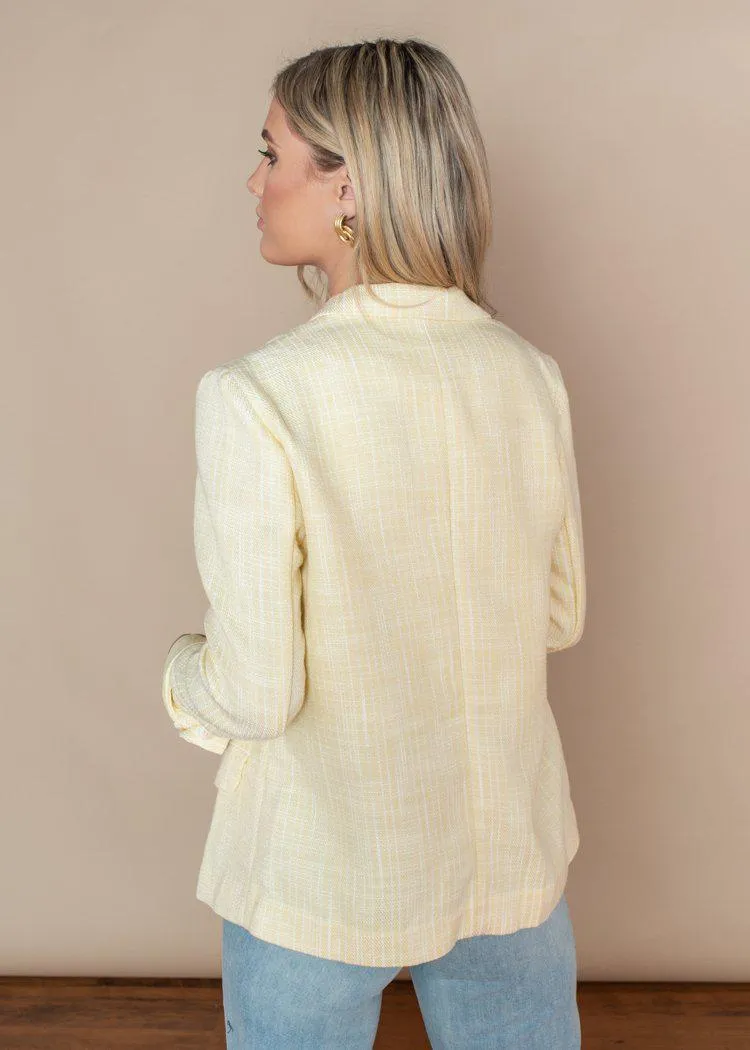 Lucy Paris Aaron Tweed Blazer-Lemon-***FINAL SALE***