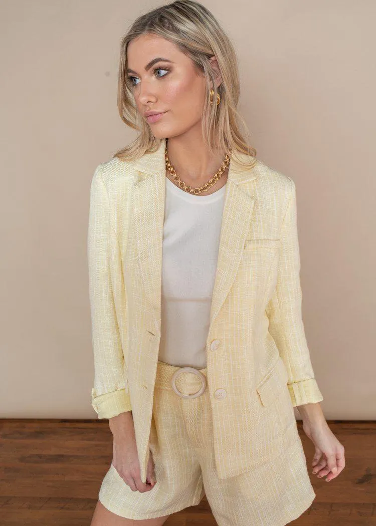 Lucy Paris Aaron Tweed Blazer-Lemon-***FINAL SALE***