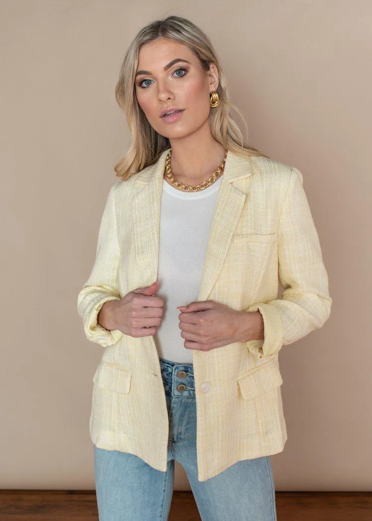 Lucy Paris Aaron Tweed Blazer-Lemon-***FINAL SALE***