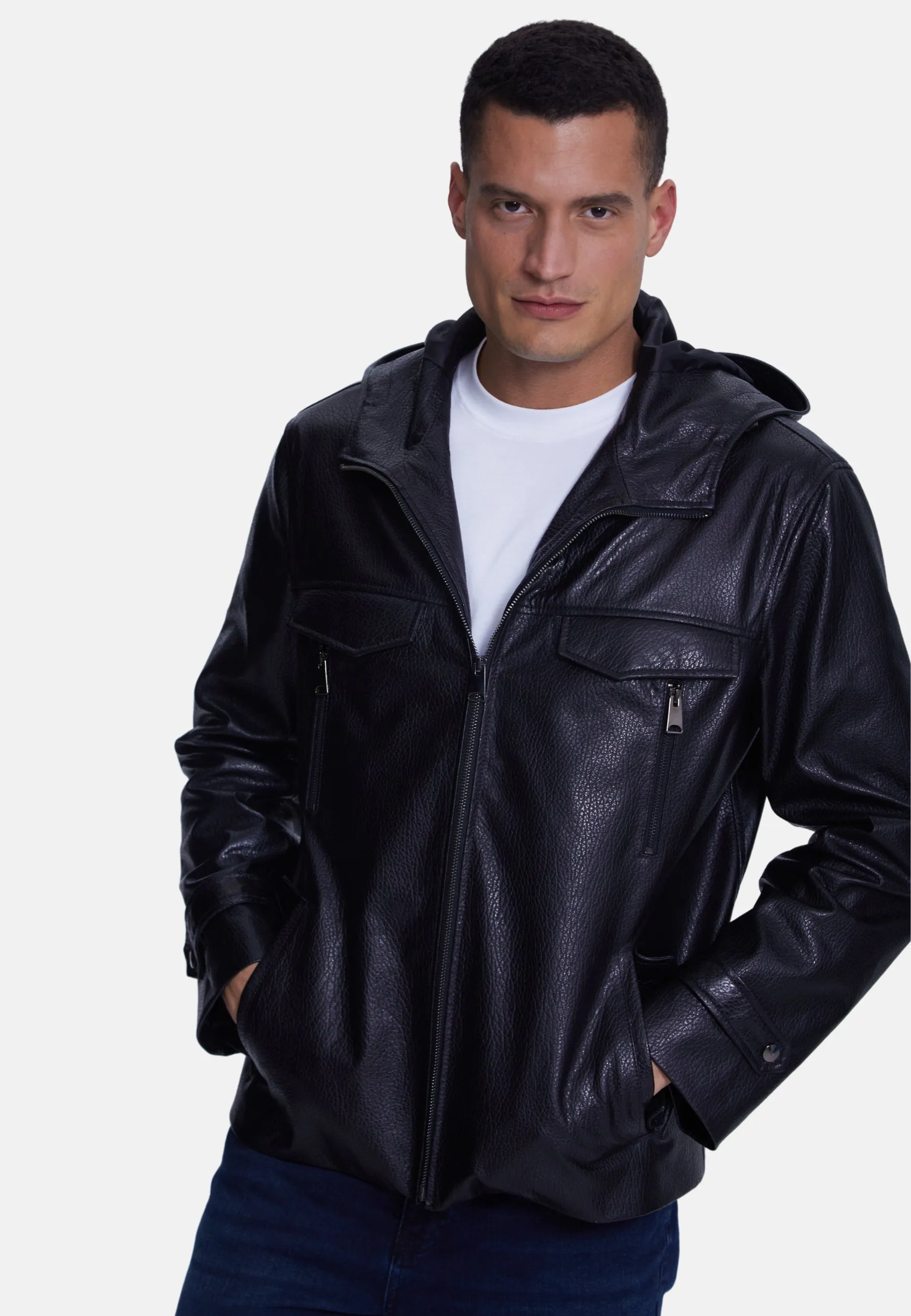 Men's Leather Jacket, Black