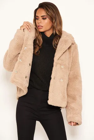 Oatmeal Teddy Faux Fur Short Coat