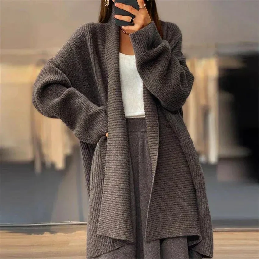 Oversized Ribbed Knit Cardigan