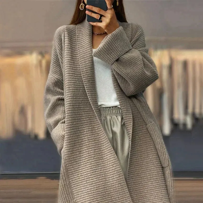 Oversized Ribbed Knit Cardigan