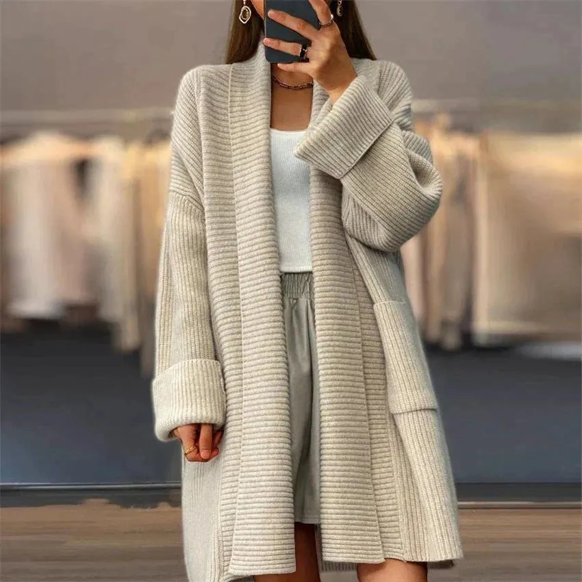 Oversized Ribbed Knit Cardigan