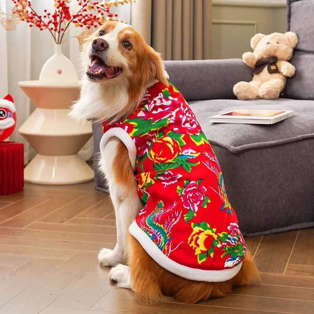 Pet Vest for Spring and Summer - Stylish Northeast Big Flower Tank Top for Dogs - Pet Vest Pet Spring Summer Northeast Big Flower Tank Top Teddy Cat Alaska Golden Retrieve Samoyed Dog Clothes Coats Jackets