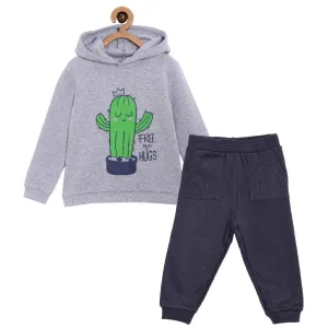 Pricks and Hugs Hooded Sweatshirt and Navy Blue Sweatpants Combo