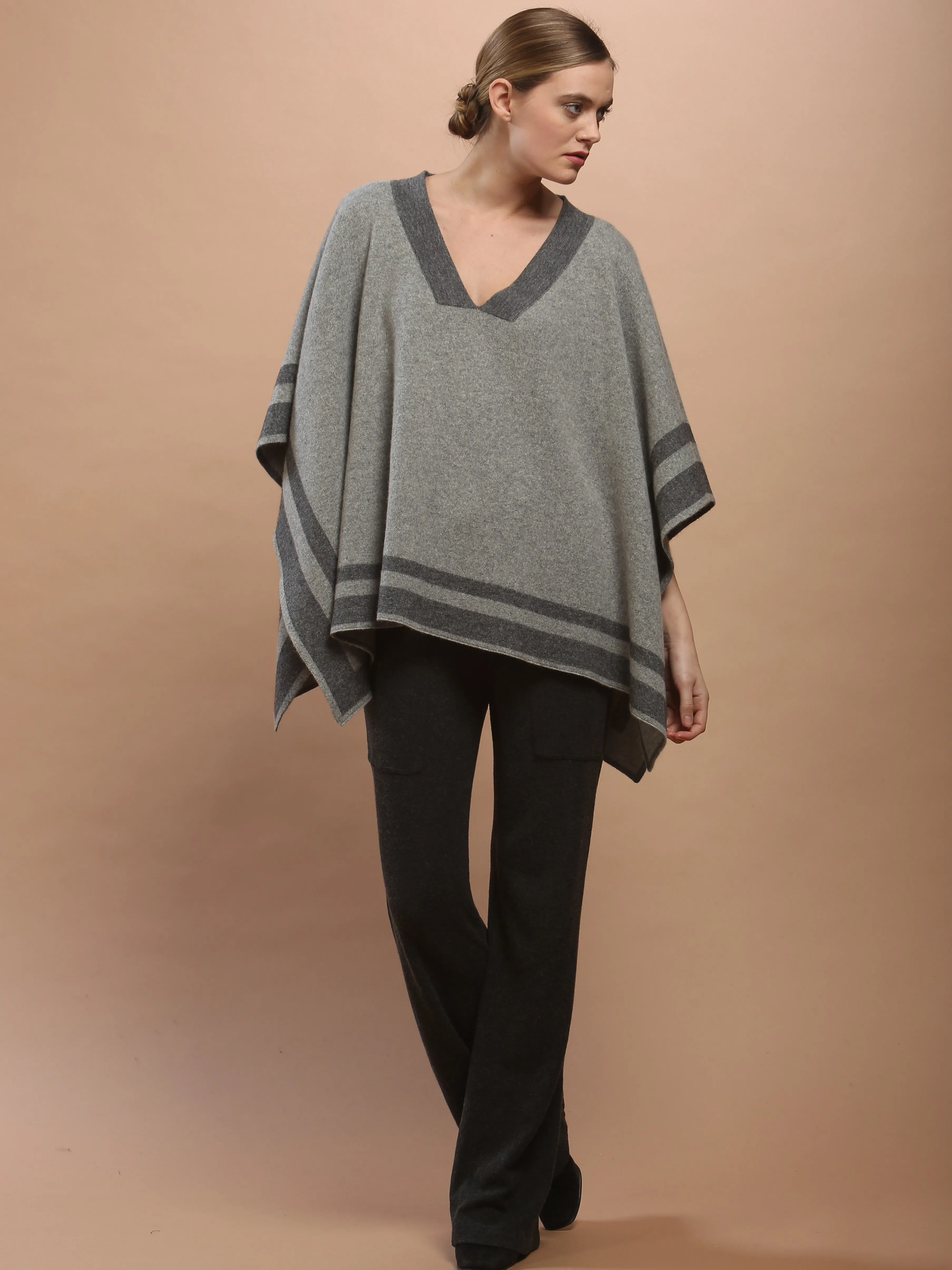 Reversible V Neck Poncho