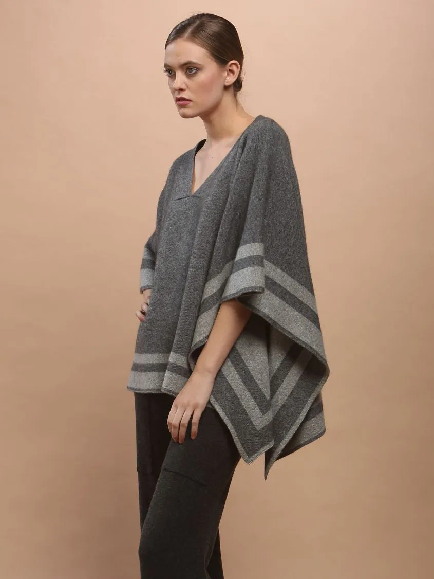 Reversible V Neck Poncho