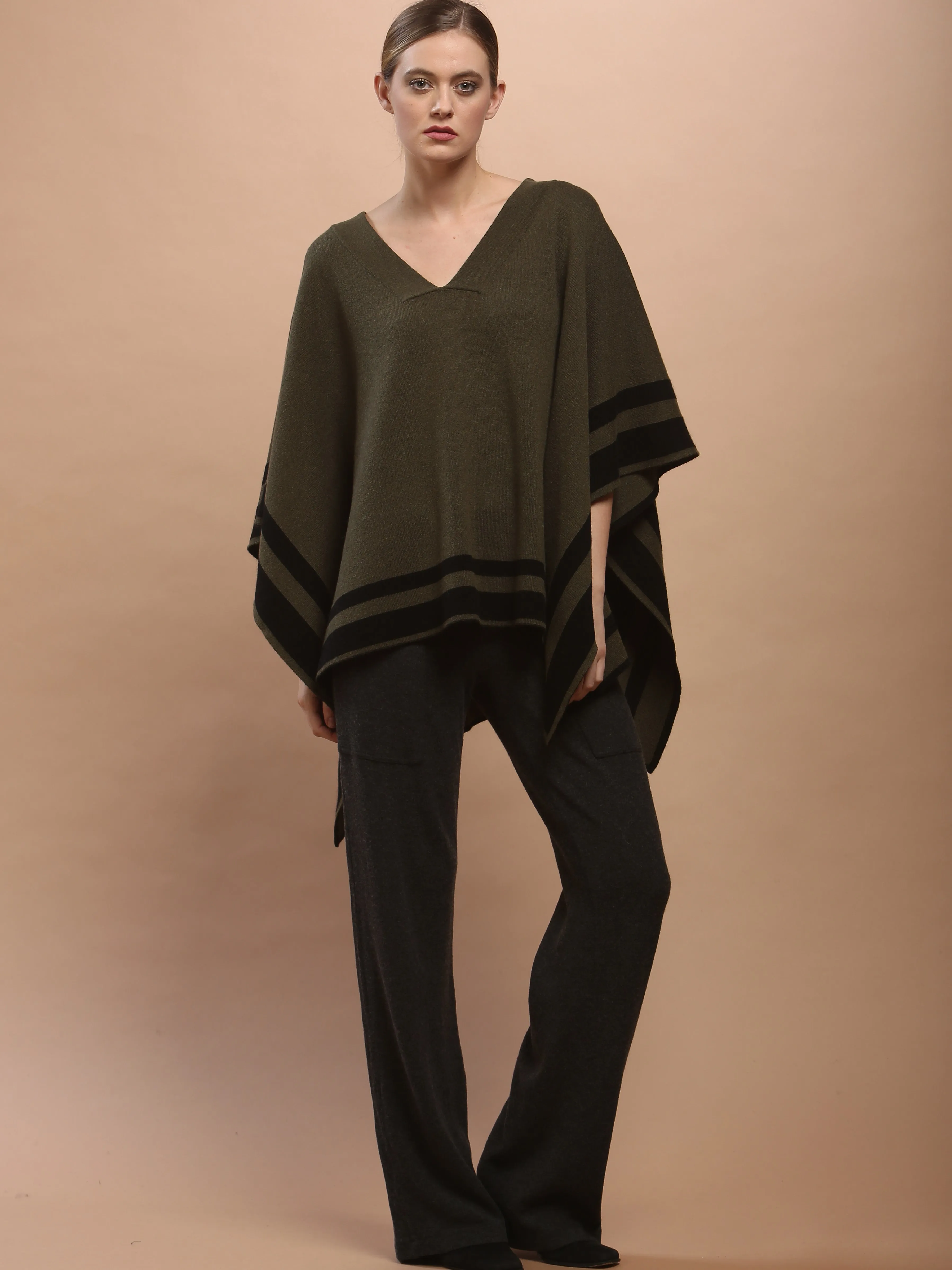 Reversible V Neck Poncho