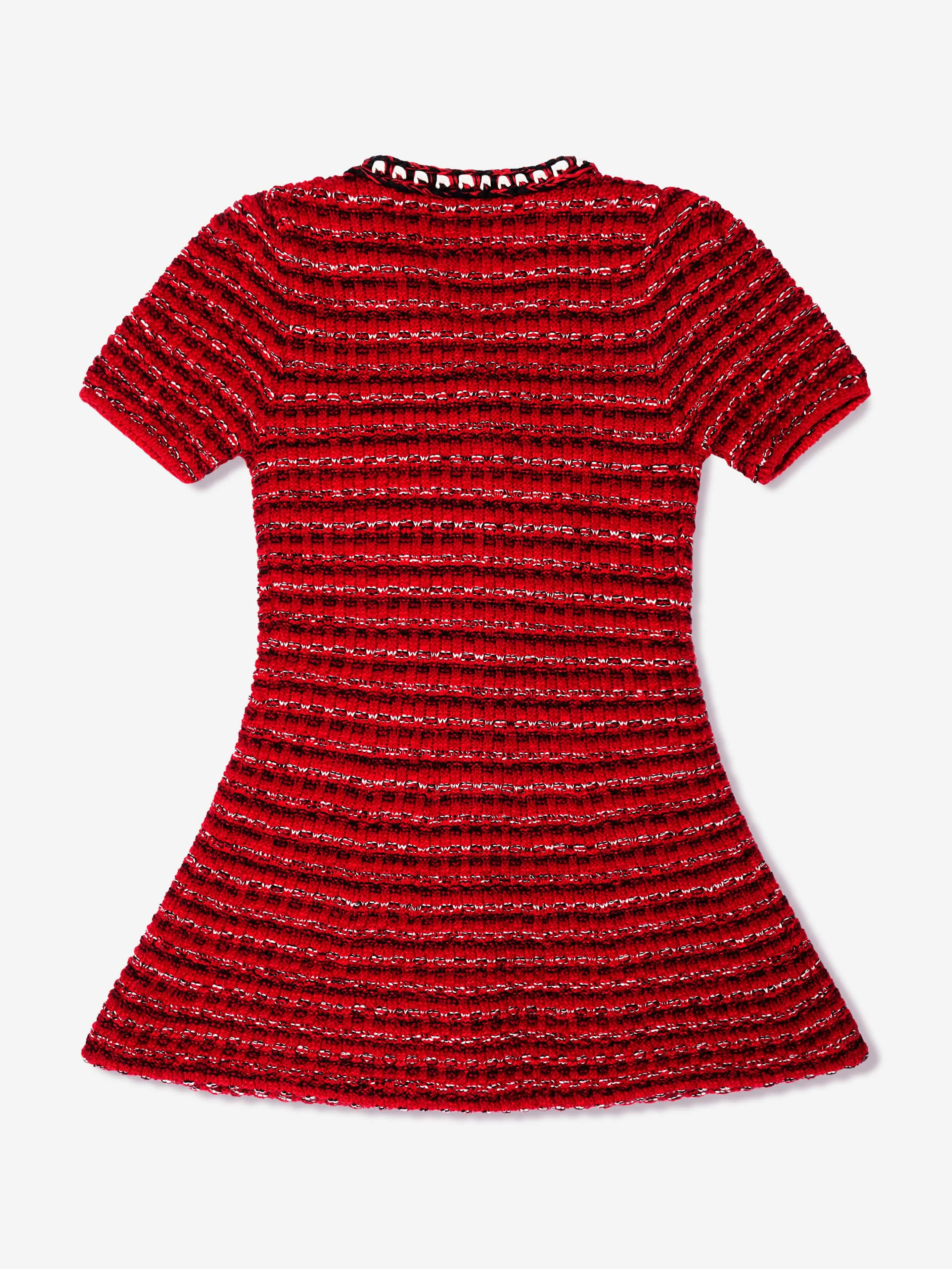 Self Portrait Girls Knitted Mini Dress in Red