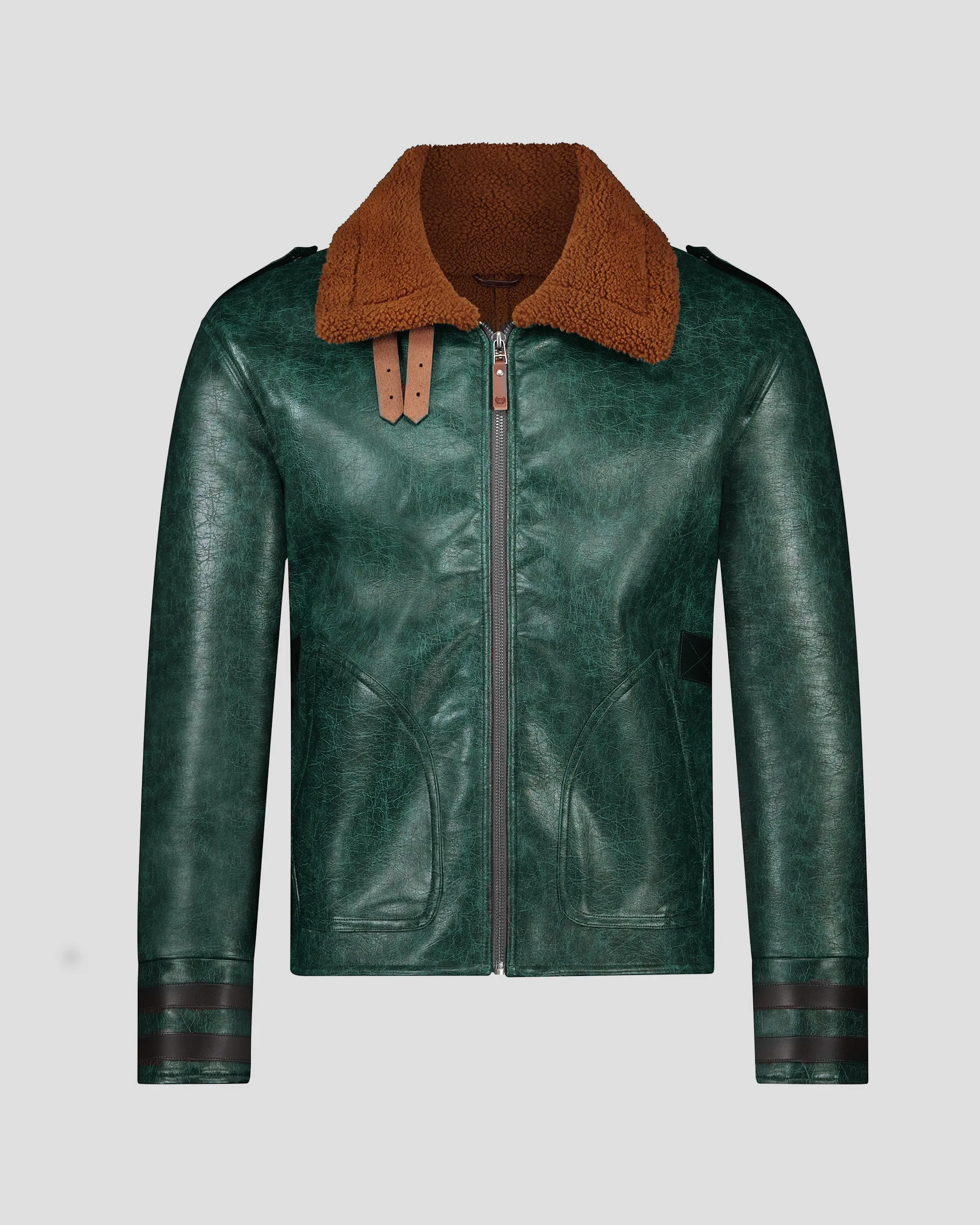 SG Shearling Aviator Jacket V2 - Forest Green