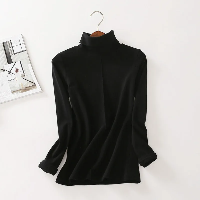 VenusFox Soft Korean Style Skinny Turtleneck Sweater