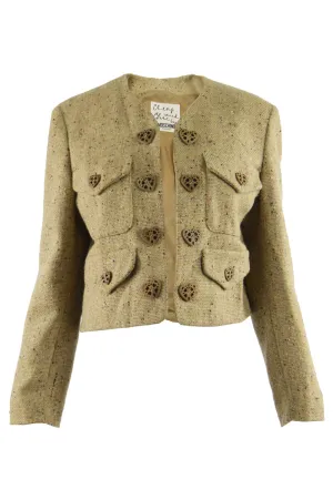 Vintage Women's Love Heart Button Tweed Jacket, 1990s