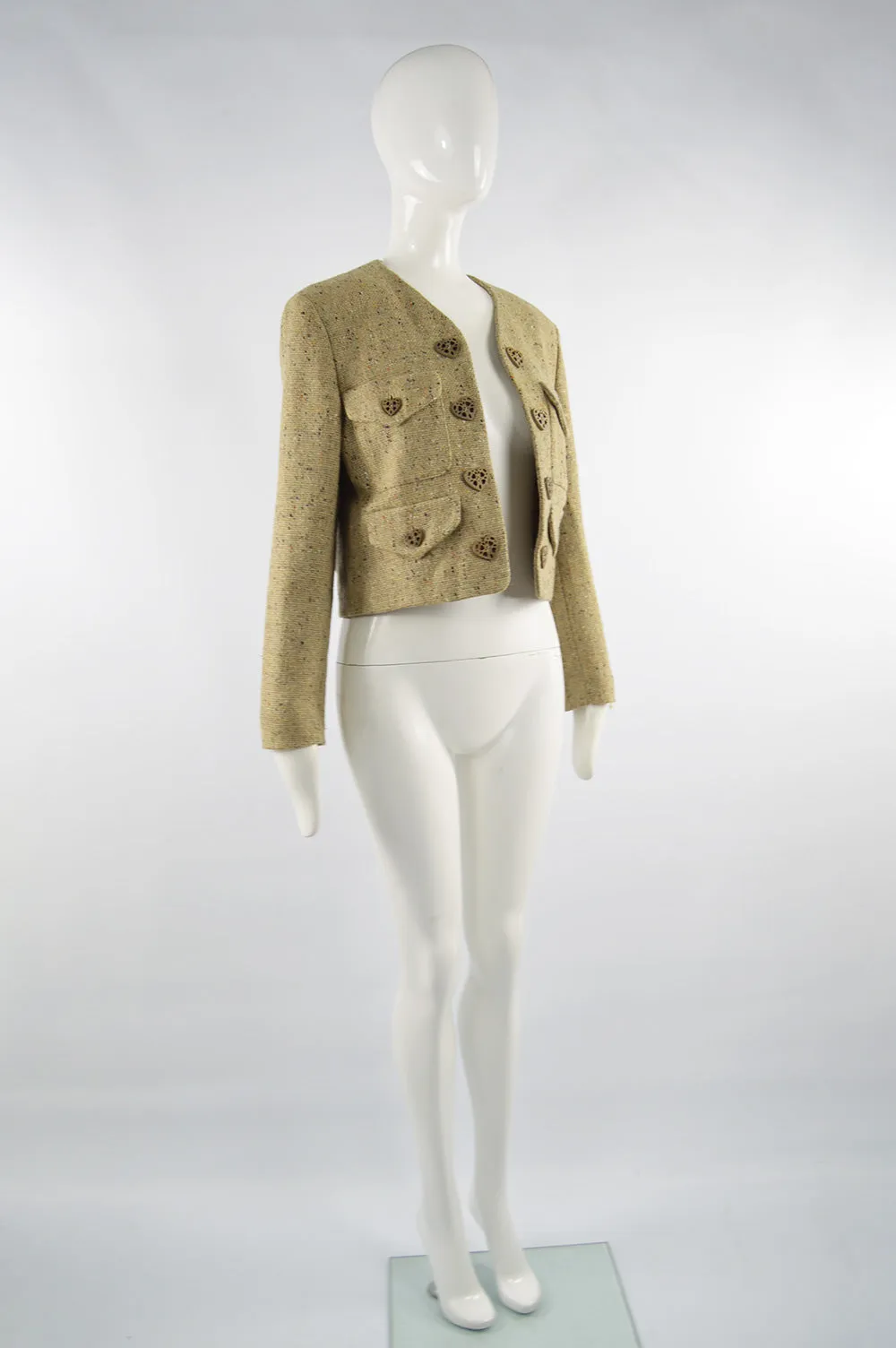 Vintage Women's Love Heart Button Tweed Jacket, 1990s