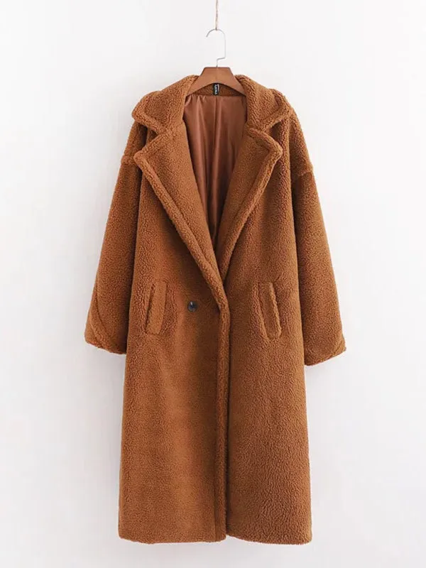 Winter Teddy Bear Coat | Double Breasted Faux Fur Coat