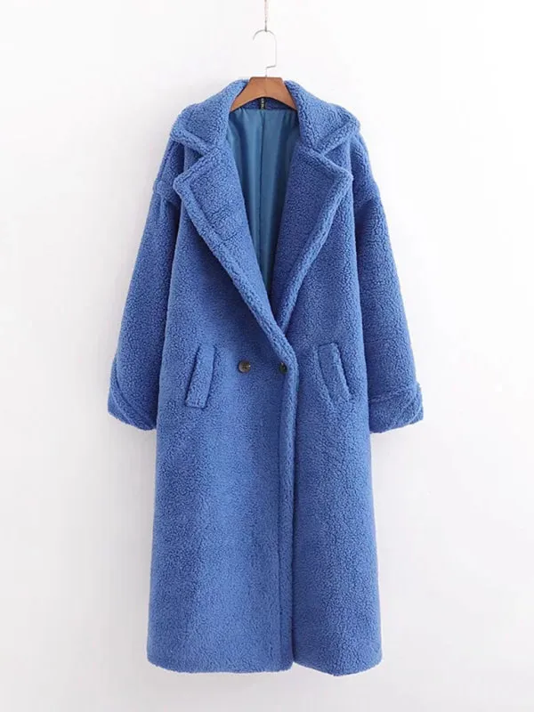 Winter Teddy Bear Coat | Double Breasted Faux Fur Coat