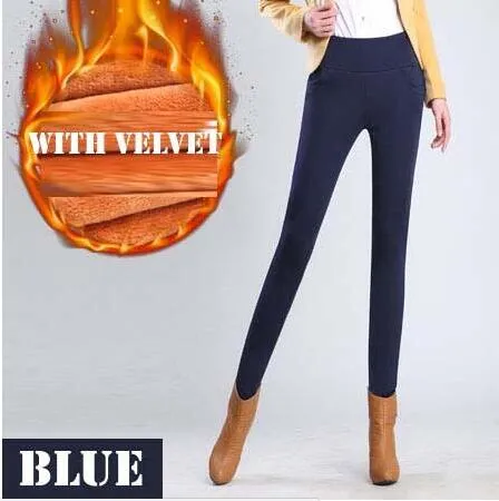 Women  Legging Solid Skinny Warm Trousers