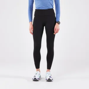 Women's warm running leggings-KIPRUN Run 100 Warm-Black