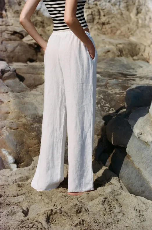 Woven 100% Linen Wide Leg Pants